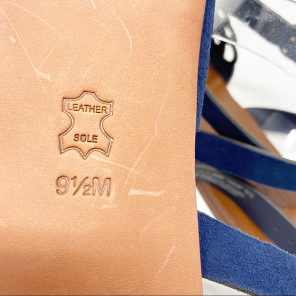 Tory Burch Perfect Navy Laser Cut MAY Flat Sandals - Picture 6 of 10